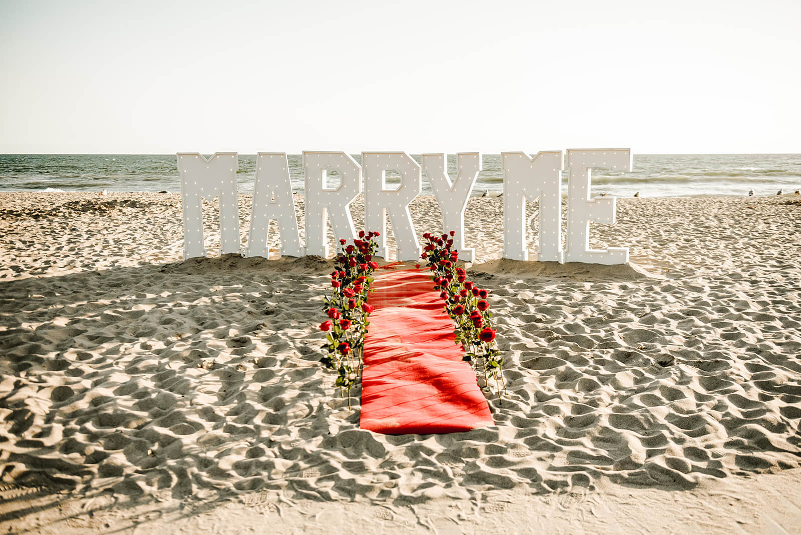 Marry Me Marquee Lights Proposal Los Angeles Proposal Idea