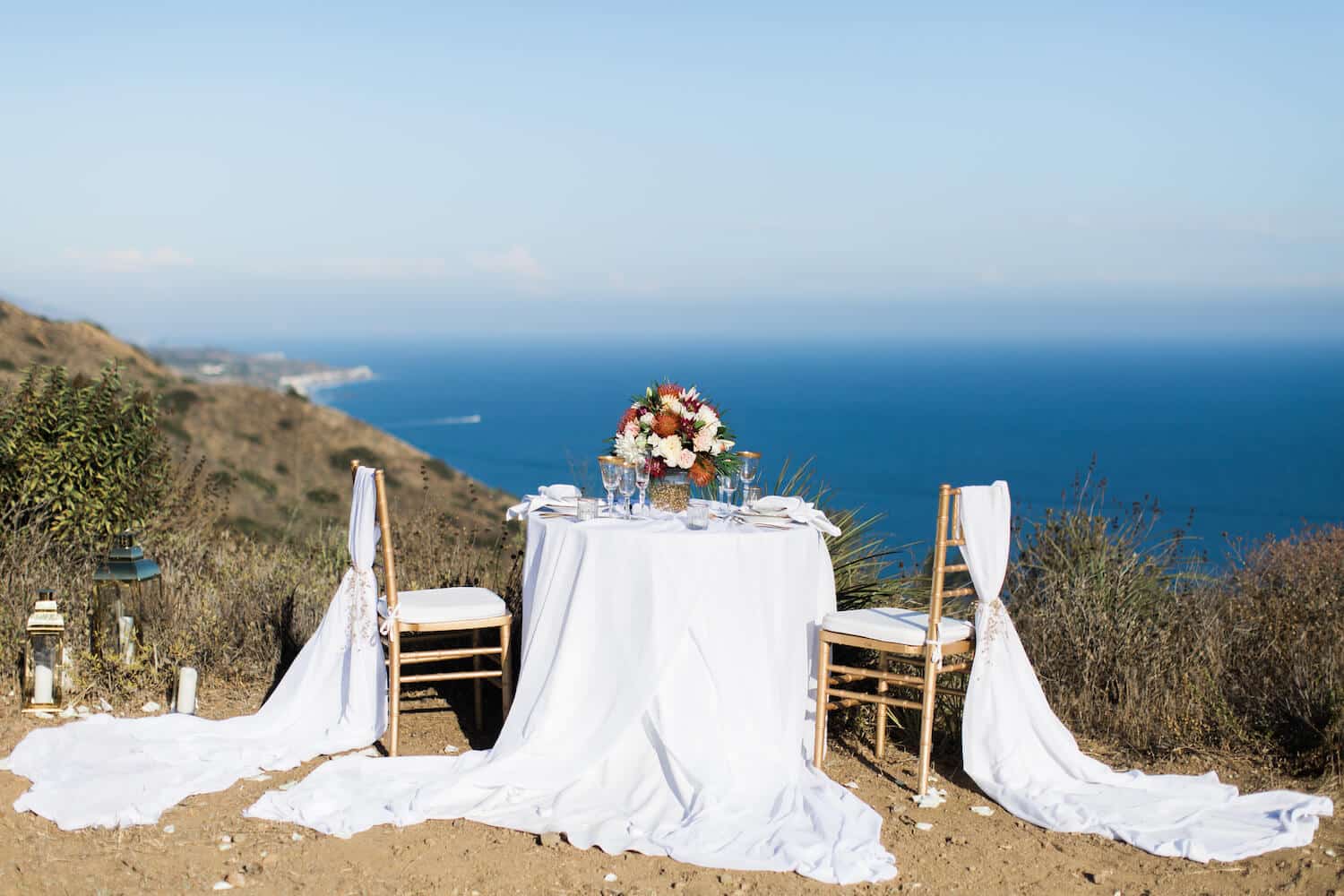 proposal idea with table and ocean view